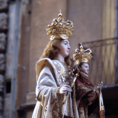 Statue of the Madonna del Carmine with Child, Taranto, Apulia, Italy